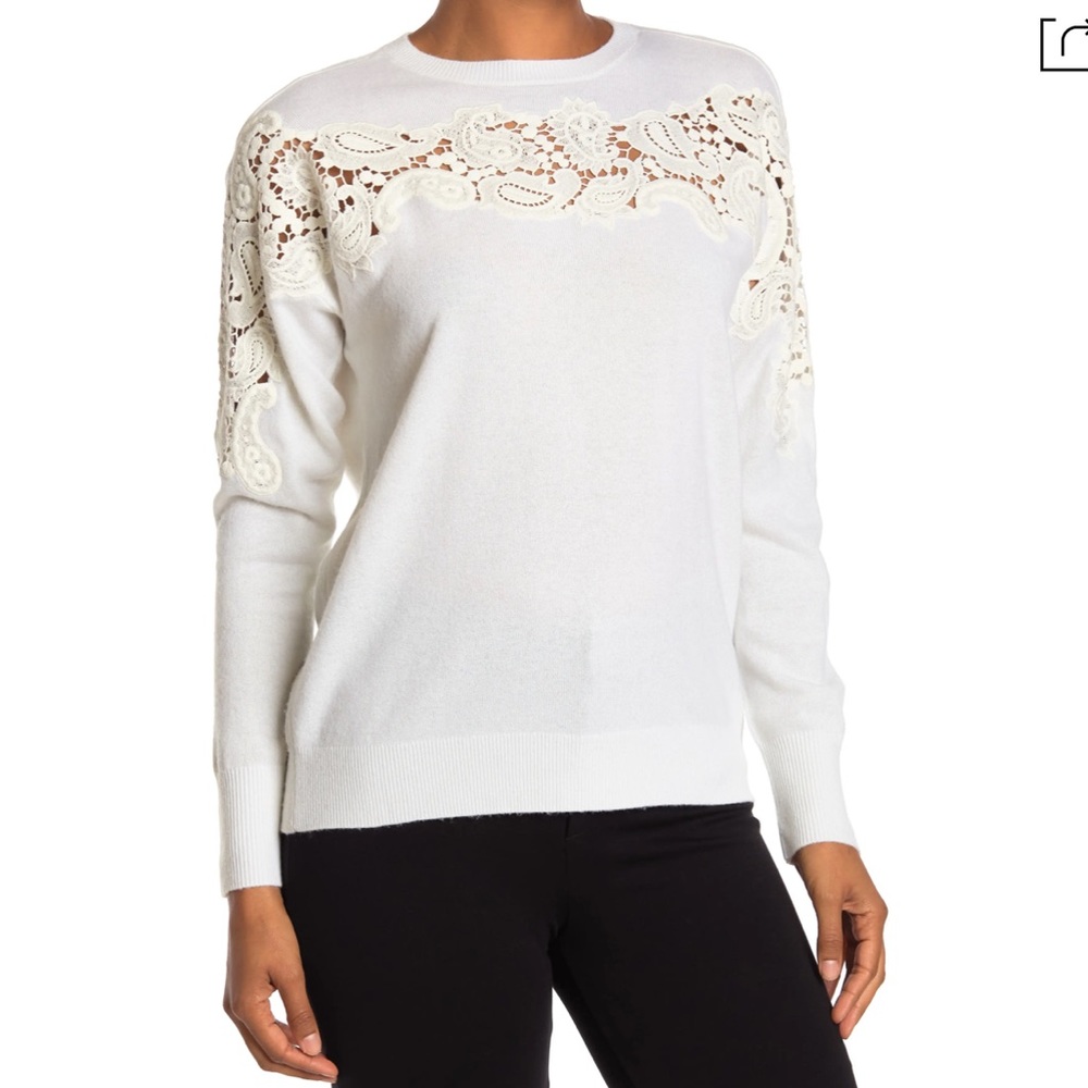 TED BAKER
Loubiiy Lace Panel Pullover Sweater In Grey